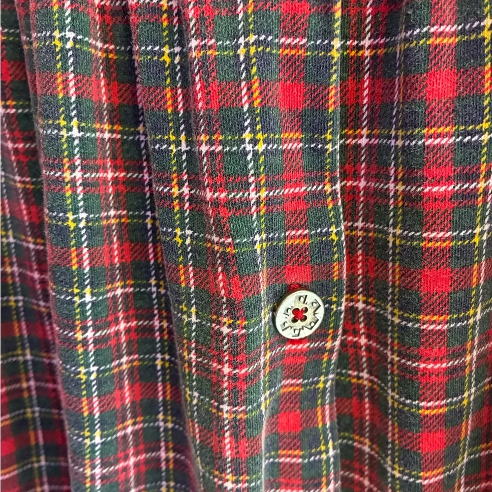Vintage 90s Winnie the Pooh Plaid Winter Dress Girls 10/12 Rare Disney Red Green